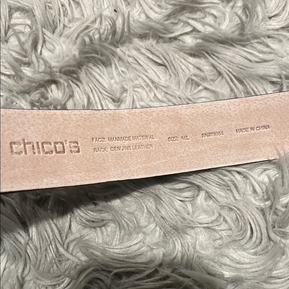 Chico's Elegant Black Belt with Shiny Silver Buckle - Picture 4 of 9